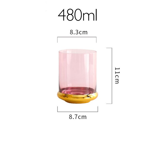 Copa de vino tinto de lujo nórdico, oro galvanizado, copa de champán, Bar, en Hotel, vasos de agua, Copas de Goblets: Red 480ml