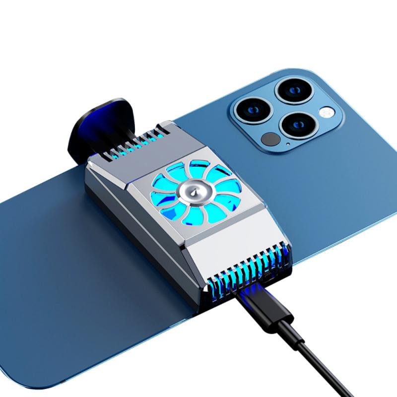 Mobile Phone Mute Cooler Fan Fan Stand Radiator Cooler Fan Stand Radiator Universal Semiconductor Radiator Phone Cooler Holder: Sliver