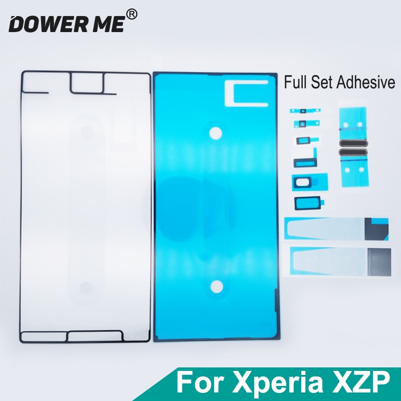 Dower me alto-falante fone de ouvido, conjunto completo de adesivos de bateria traseira lcd com buraco para sony xperia xz premium xzp