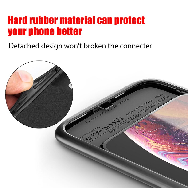 5000 mah powerbank batterijhoes voor iphone 11 pro max ultradunne outdoor snellader powerbankhoes voor iphone 11