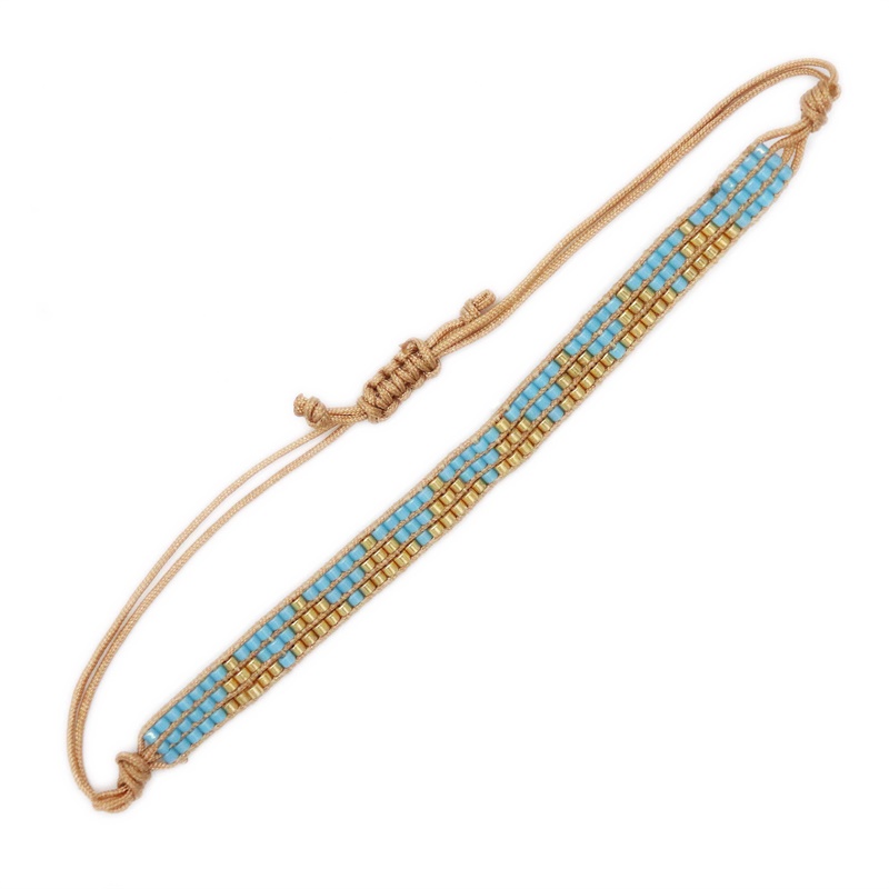 Bluestar Bohemian Glazen Kralen Ketting Armband Miyuki Accessoires Rood Zwart Hart Flamingo Charms Armband Voor Vrouwen Sieraden: Donker Goud