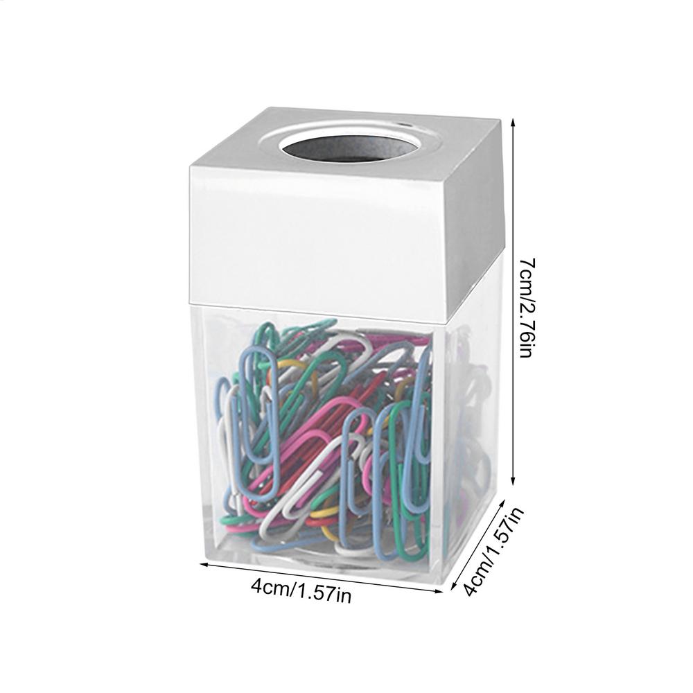 Nowy Organizer na Spinacze Biurowe Magnetyczny Pojemnik na Spinacze Biurowe Organizer na Spinacze Biurowe Porta Klipsy Dispensador: BIAŁY