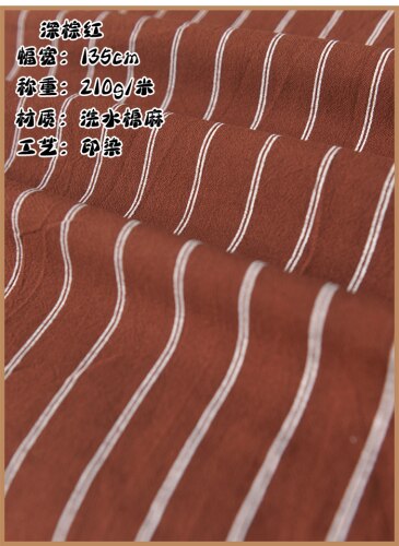 Gestreepte Wassen Katoen Linnen Stof Door Meter Voor Top Jurk Broek Shirt Sofa Handdoek Tafelkleed Kleding Stof: Clear / 50x135cm
