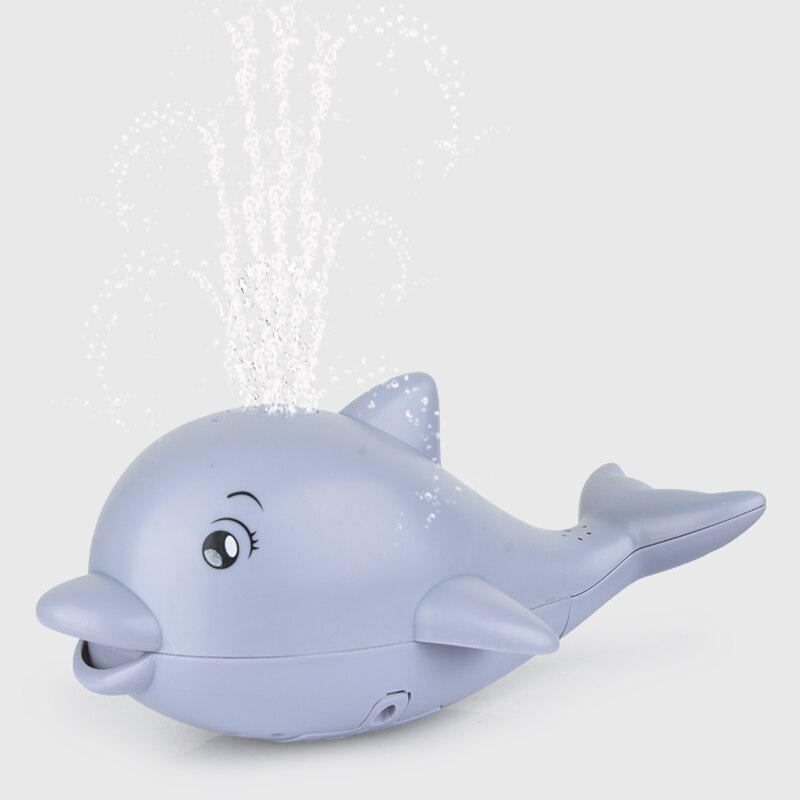 Dolphin Electric Induction Sprinkler Music Colorful Lights Baby Play Animals with base Bath Toys Spray Water Shower for Kids