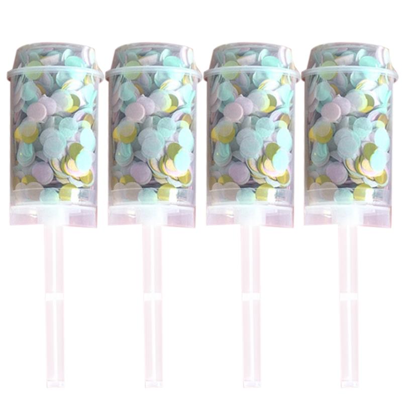 4PCS Confetti Popper Confetti Push Pop Party Popper for Wedding: C