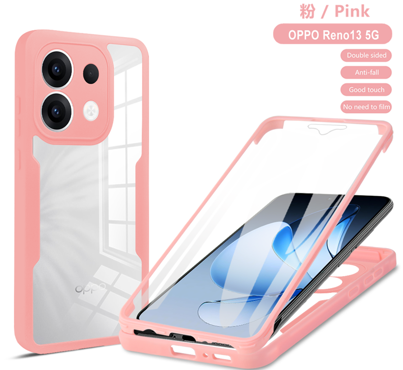 Protecteur d'écran complet 360, étui Transparent pour OPPO Reno 13 13F 13 F Reno13F Reno13 Pro, housse de téléphone antichoc: Cuir / Beige