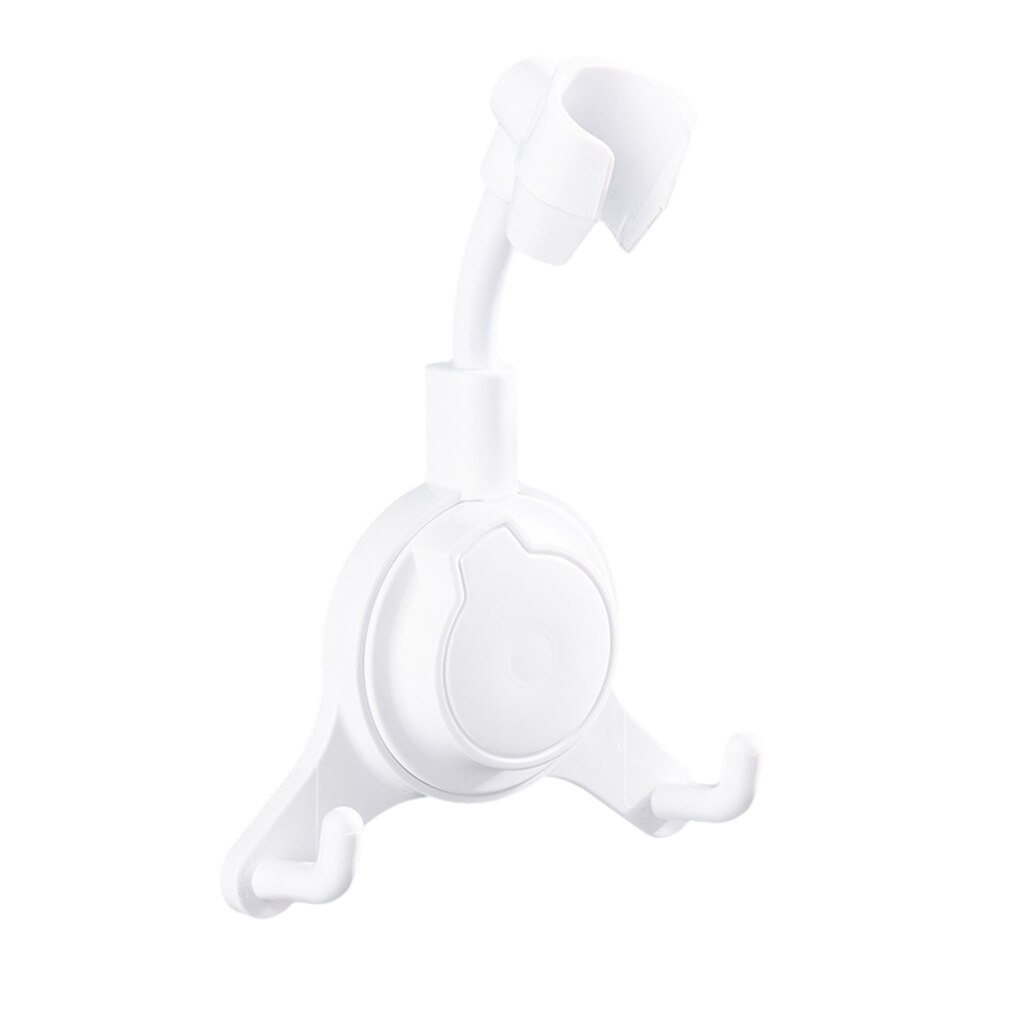 Adjustable Shower Holder Stand Suction Cup Shower Head Holder Wall Mount Showerhead Bracket Bathroom Support Douche Punch-Free: White-2 hooks