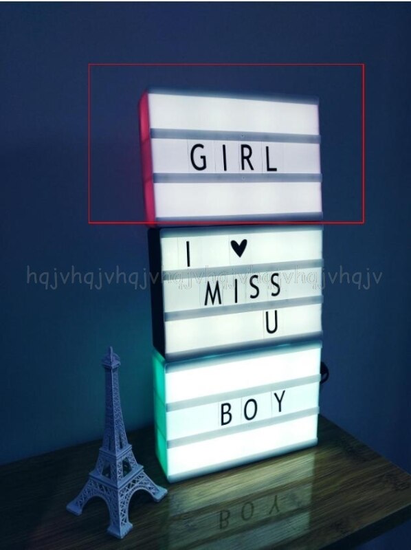 Romantic Romantic Christmas Lightbox DIY Cute Free Combination Cinematic Light Box With Letters and LED Light Luminous Box: PK