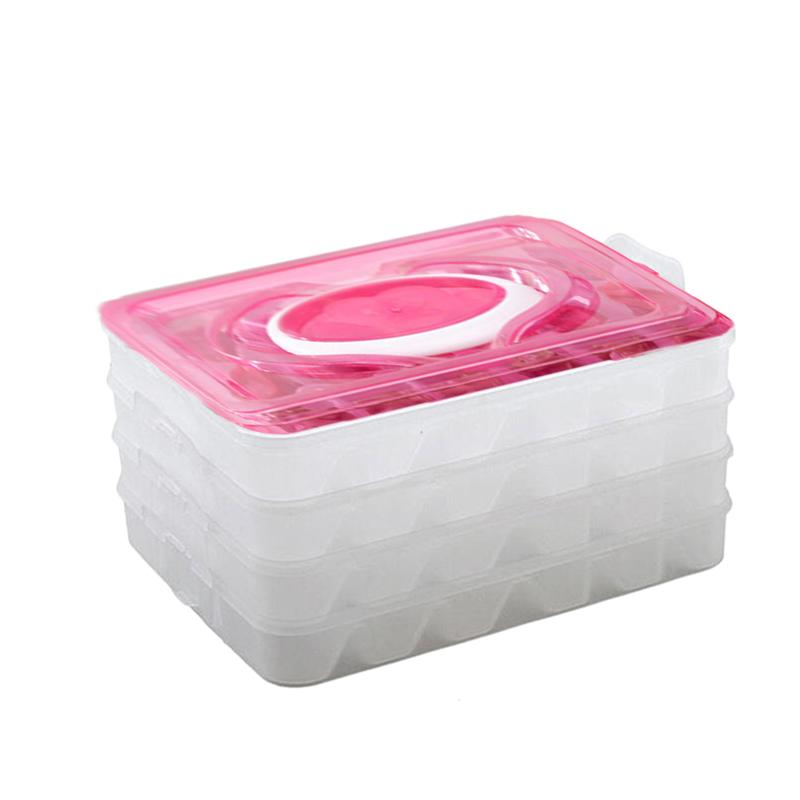 Refrigerator Fresh-keeping Dumpling Storage Box Four Layers Portable Stackable Dumpling Container Holder Organizer: 1