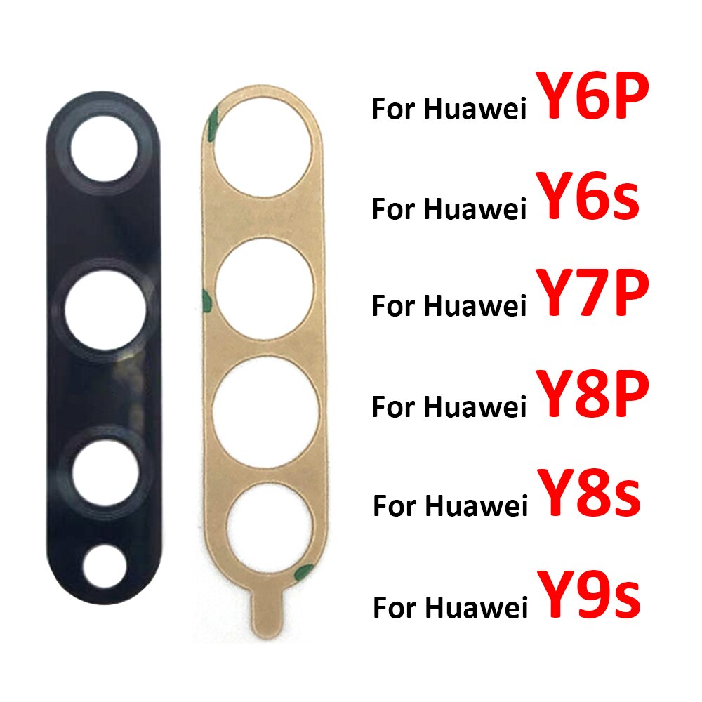 Obiettivo di vetro della fotocamera posteriore posteriore per Huawei Y9S Y8S Y8P Y6P Y7P Y6s Y5P Y7A vetro della fotocamera con adesivo colla