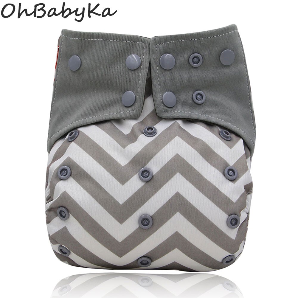 Ohbabyka réutilisable Couche-culotte en tissu tout-en-un AIO bébé couches Couche Lavable imperméable poche Couche Double goussets couvre-couche