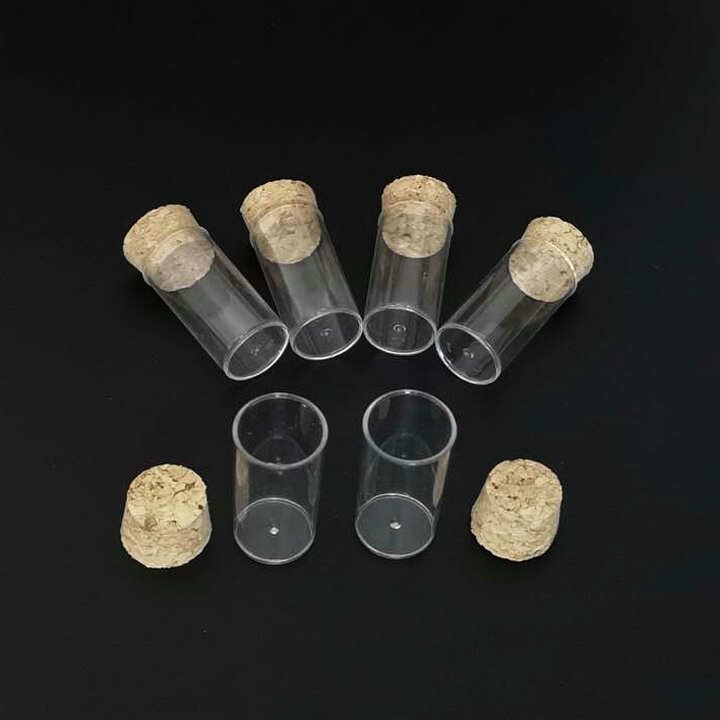 100pcs/lot 24x45mm Flat Bottom Plastic Drosophila Vials culture tube, Plastic Test Tubes With Food Grade Cork Stoppers