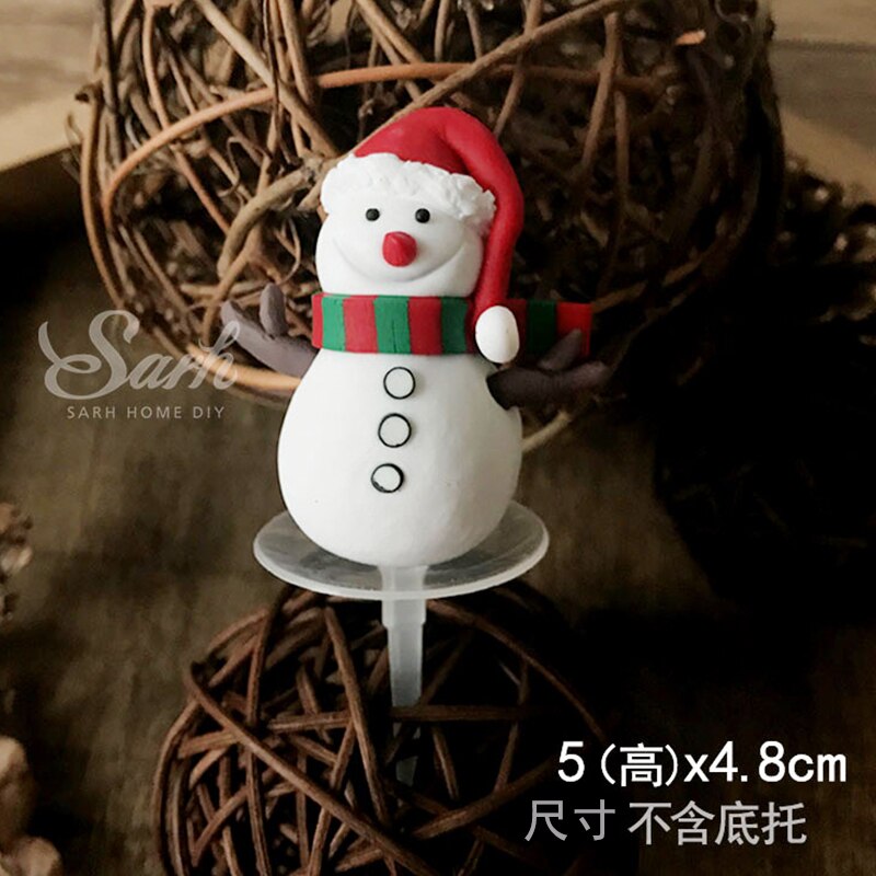 Julemanden papir kage topper ler snemand dekoration jern xmax træ god jul fest dessert forsyninger bagning kærlighed