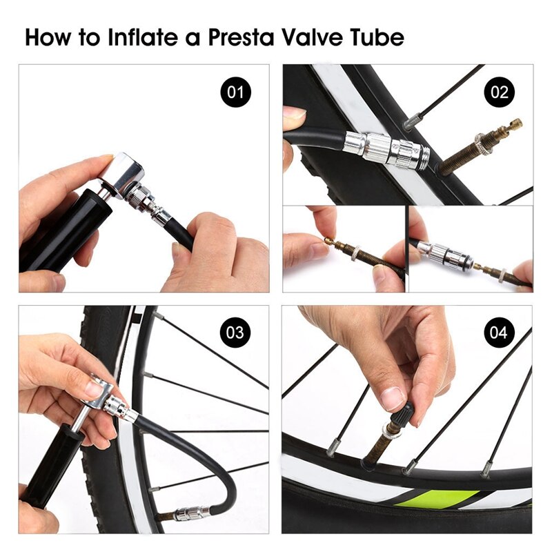 Bicycle Pump Mountain Bike Mini Pump US French Mouth Aluminum Alloy High Pressure Portable