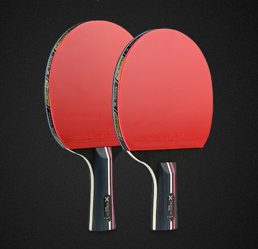 2 stks/partij Tafeltennis Bat Racket Lange Korte Handvat Ping Pong Paddle Racket Set Met Zak 3 Ballen Dubbele Gezicht puistjes In: 1 Long 1 Short