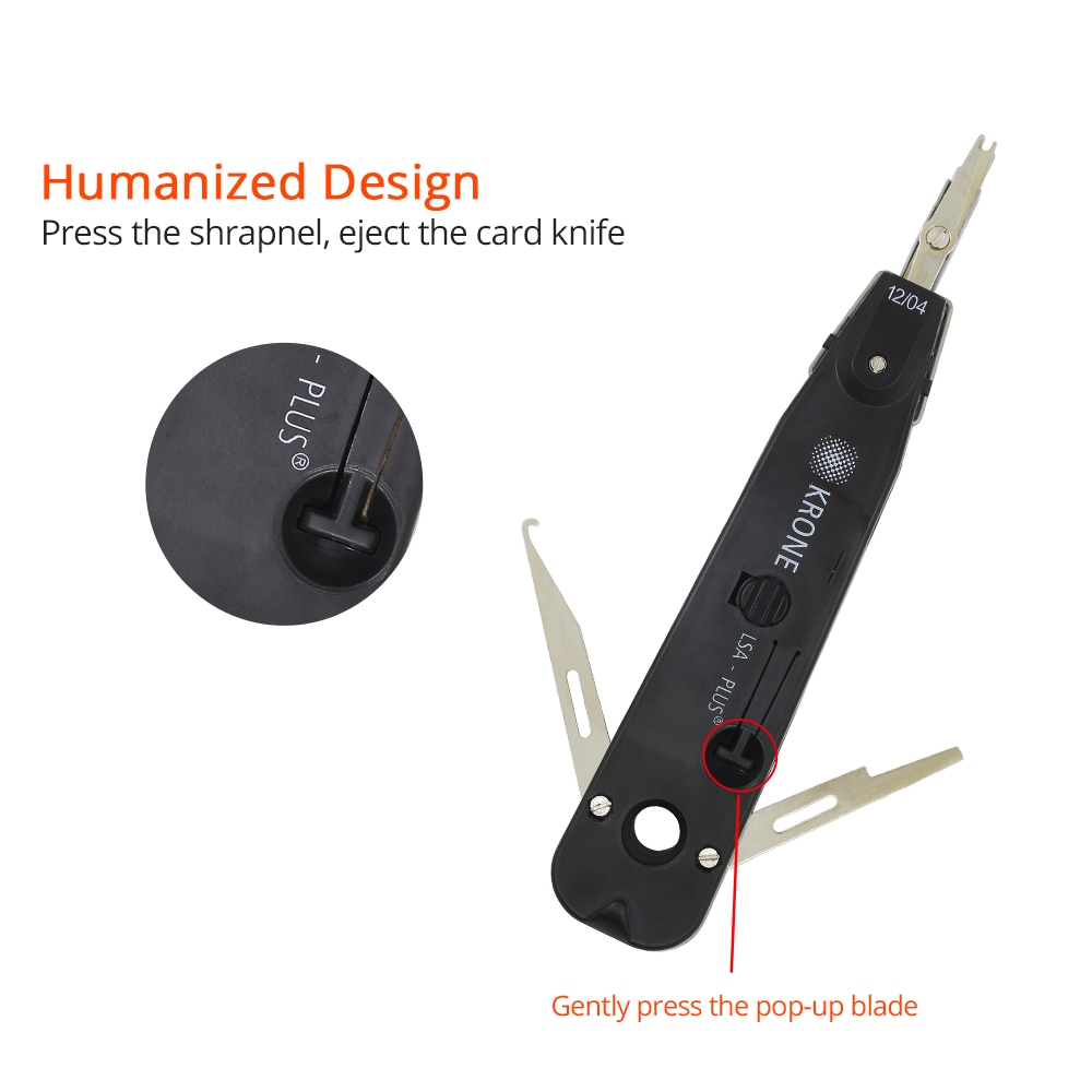 TISHRIC Krone RJ45 crimpadora lsa-plus Cable de teléfono de telecomunicación RJ11 juego de red de punzonado óptico, herramienta de prensado