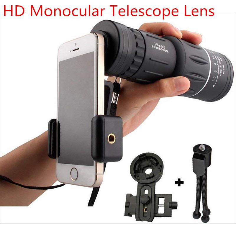 16x52 telescopio monoculare ottica esterna cannocchiali da campeggio telescopici con bussola Clip per telefono treppiede attrezzatura da caccia di sopravvivenza: Default Title