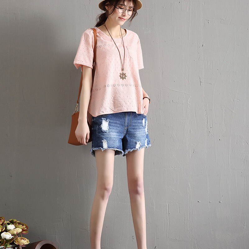 Plus Size Maternity shorts for Pregnant Women denim shorts Loose pants Pregnancy Clothes Spring Summer Jeans L-7XL 100kg