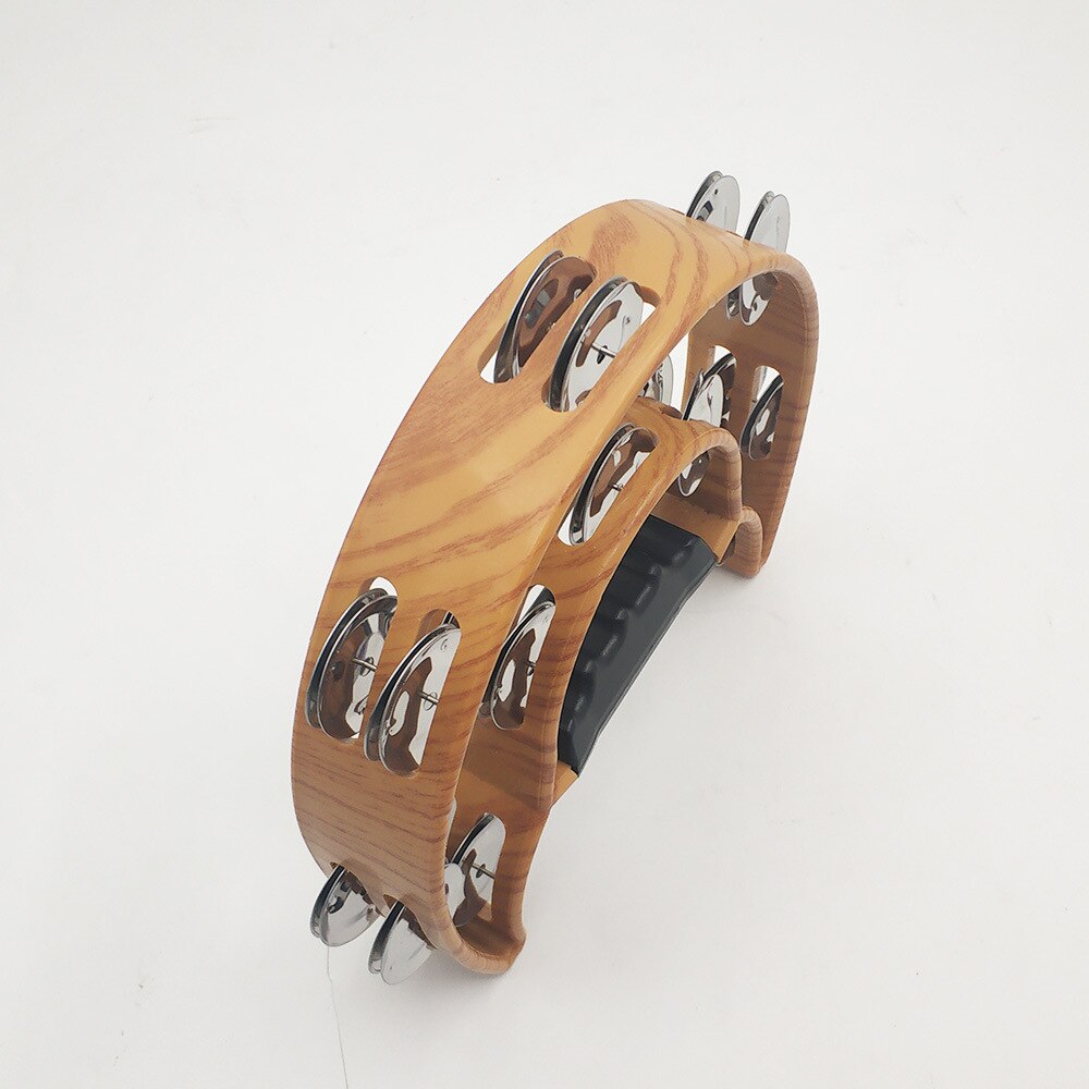 Coffee color wood double-layer rattle ABS environmental safety Orff strike small musical instrument