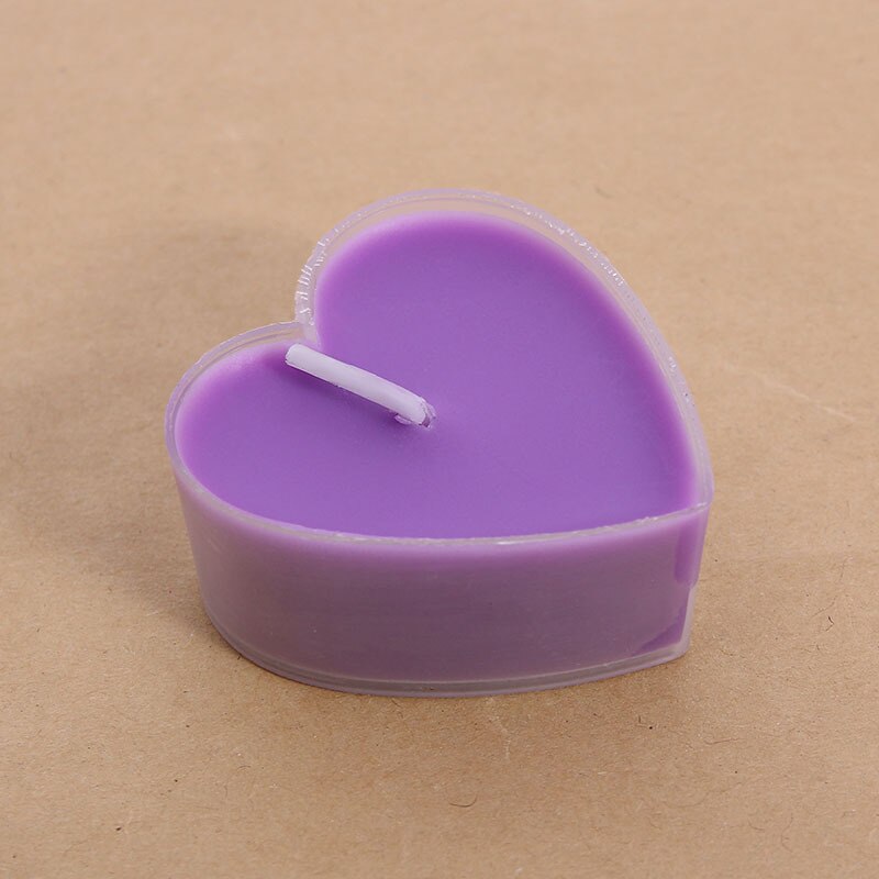 9pcs Heart Shaped Scented Candles Birthday Wedding Party Decor Candle Valentine's Day Proposal Dinner Aromatherapy Candle: Purple