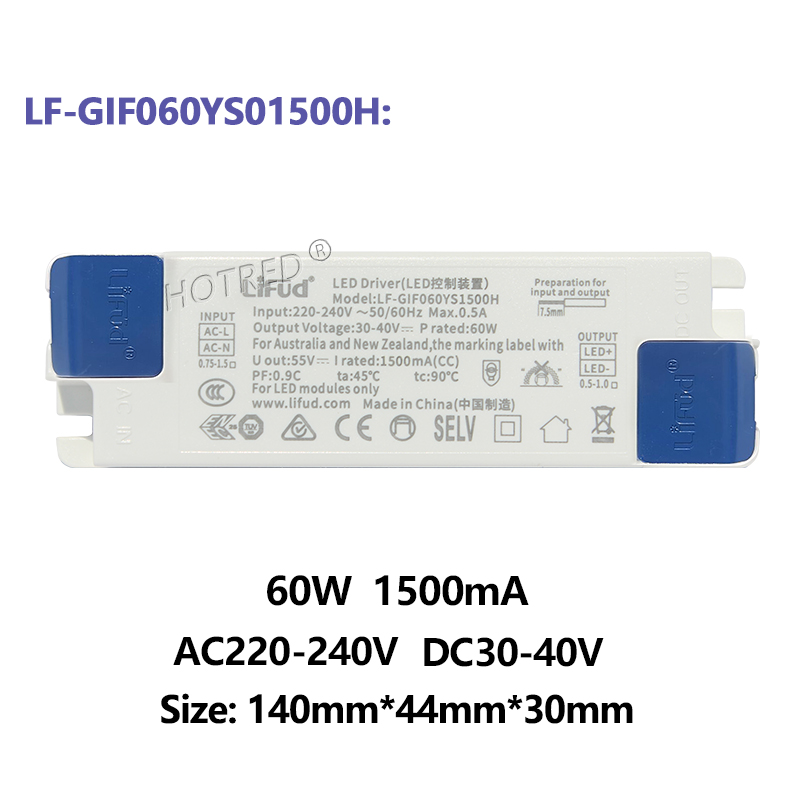 LiFud LED pilote GIRxxxYM YS 8W 30W 40W 50W 60W sans scintillement LED transformateur 350mA 600mA 900mA 1000mA 1200mA 1300mA 1400mA 1500mA: APRICOT