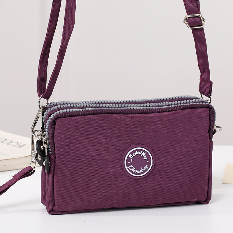 Zipper Phone Wallet Crossbody, Travel 3-in-1 Zipper Wallet: PURPLE