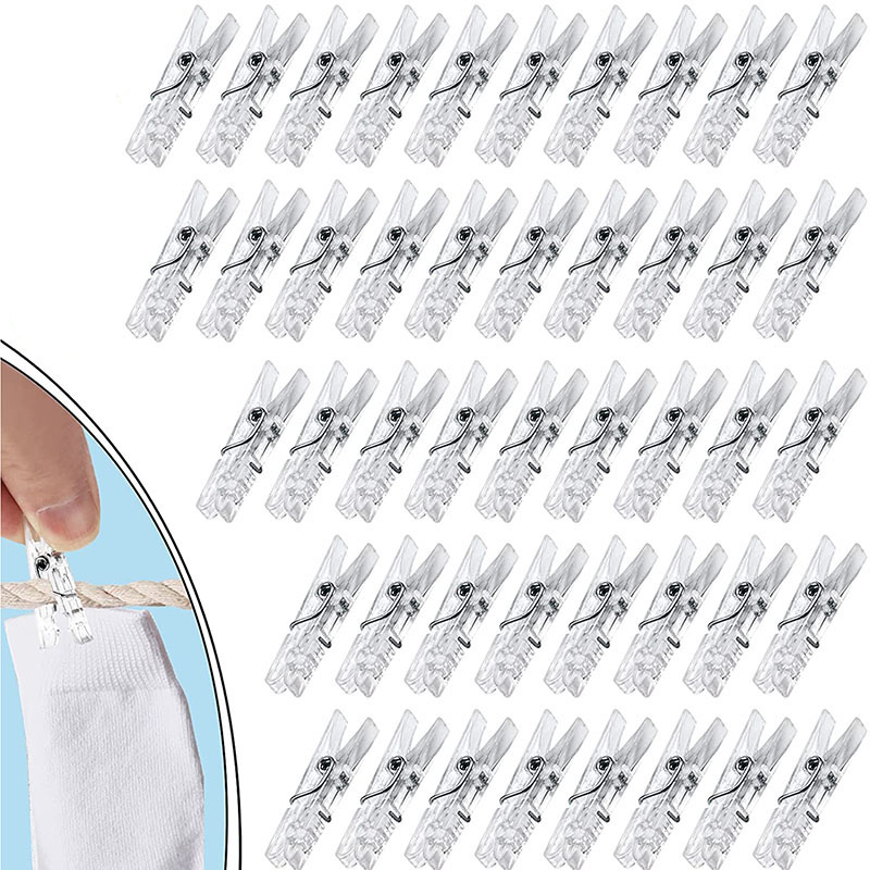 50/100pcs Transparent Mini Clip Plastic Spring Clips Picture DIY Photo Wall Clothes Pins Clips Clothespin Craft Decoration