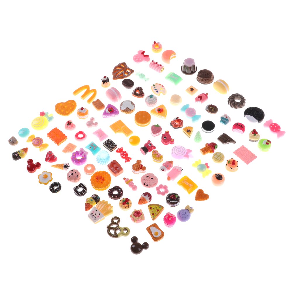 10 Stks/partij Mini Voedsel Broodjes Donuts Koekje Miniatuur Gemengde Voedsel Set Keuken Decor Voor Kinderen Kid Willekeurige Pop huis