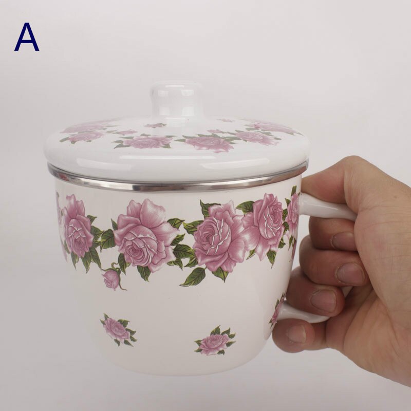 Enamel Tea Cup, enamel soymilk cup, enamel milk cup, enamel coffee cup. 12cm, 940ml thickened environmental protection cup. .: A
