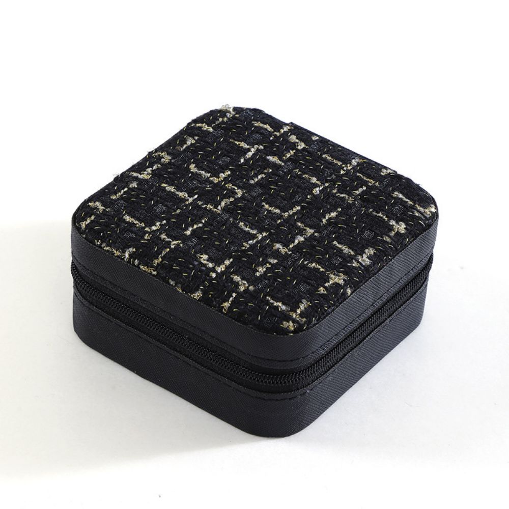 Boîte de rangement de bijoux Portable, boîte de rangement de bijoux de voyage élégante avec Solution à plusieurs compartiments pour femmes: Black