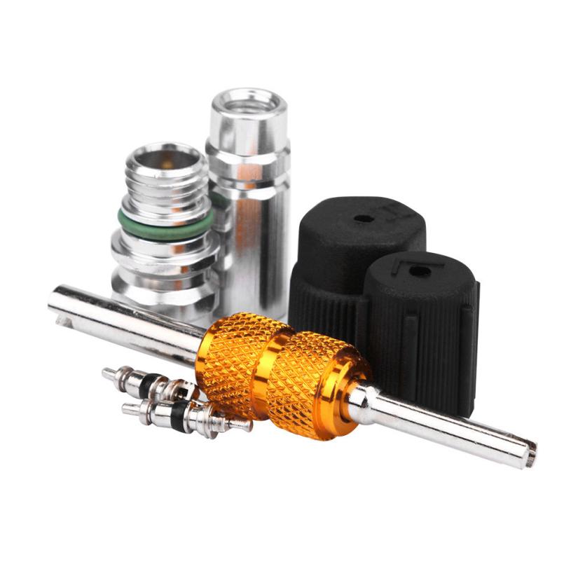 AC System Cap & Valve Service Kit + Schrader Valve Core Remover - Installer Tool Oct 27