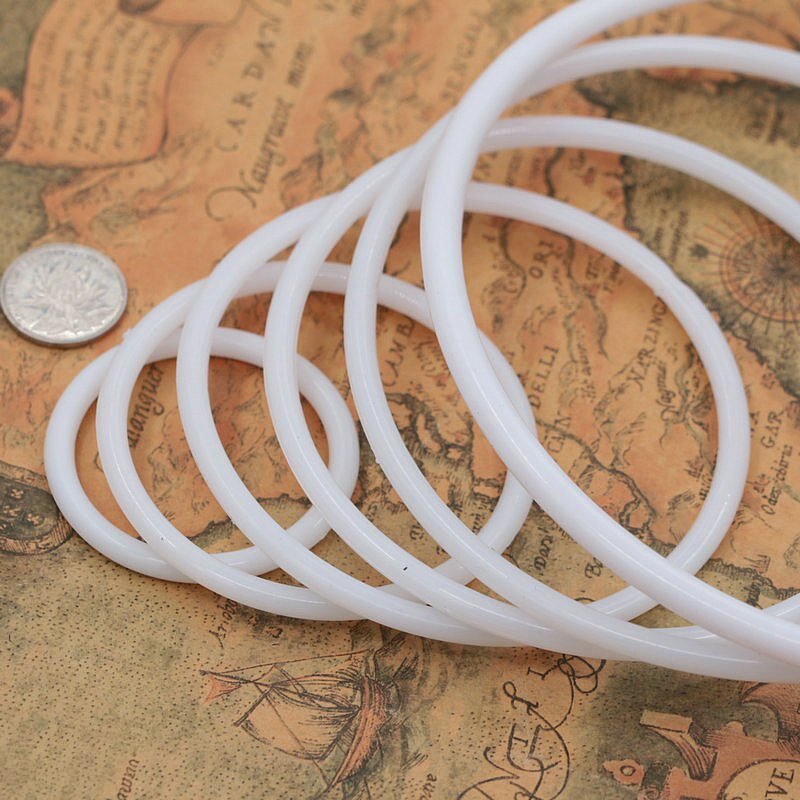 Atrapasueños de plástico para envolver, aro artesanal de macramé, carillón de viento para boda, accesorio de decoración colgante, 10 Uds.