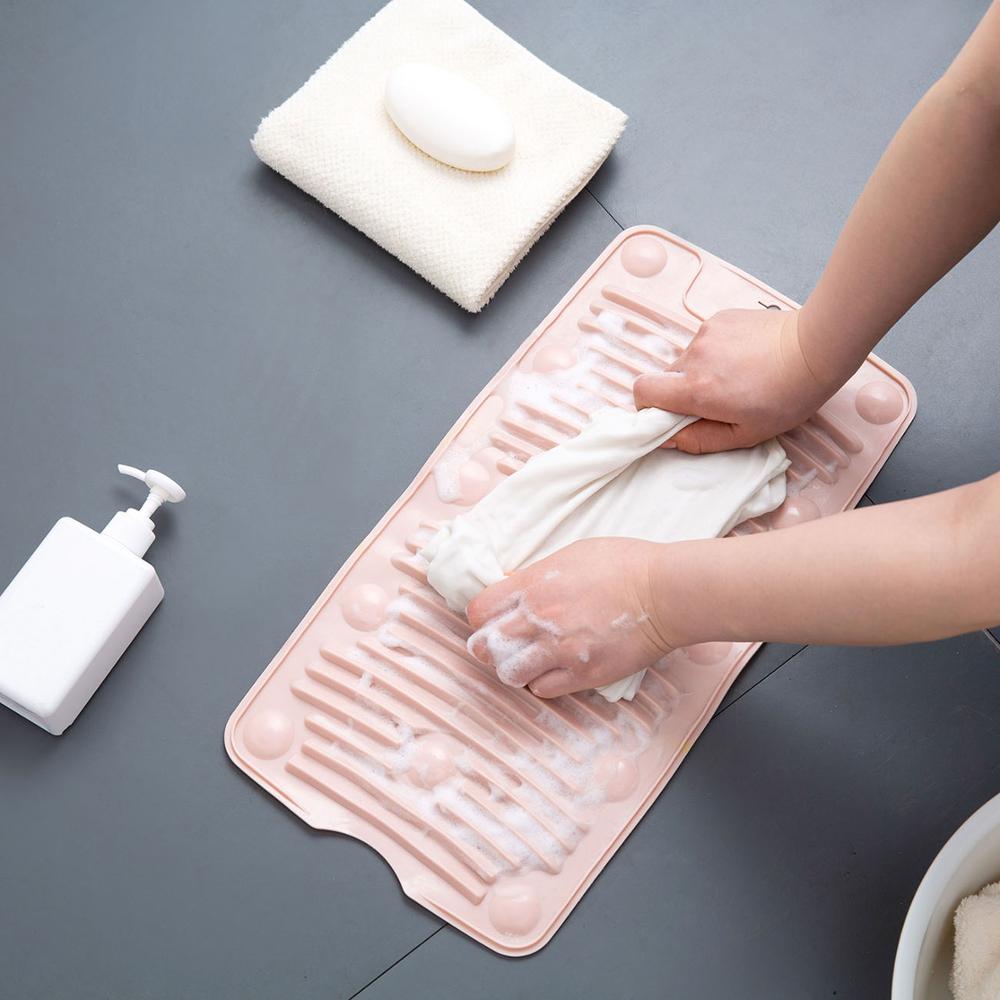 Silicone Clothes Washing Board Thicken Folding Washboard Bathroom Kid Clothes Cleaning Laundry Scrubbing Anti-skid Save Space