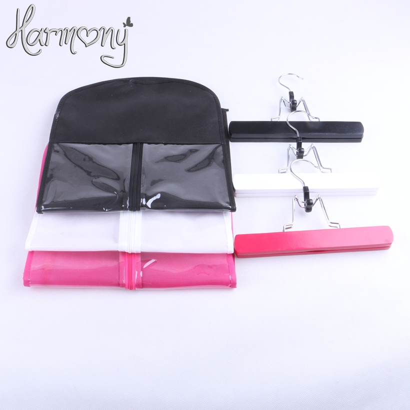 3 Sets (3 Zakken + 3 Hanger) zwart Roze Witte Haarverlenging Carrier Opslag Pak Case Tas Stofdicht Hair Extensions Tas