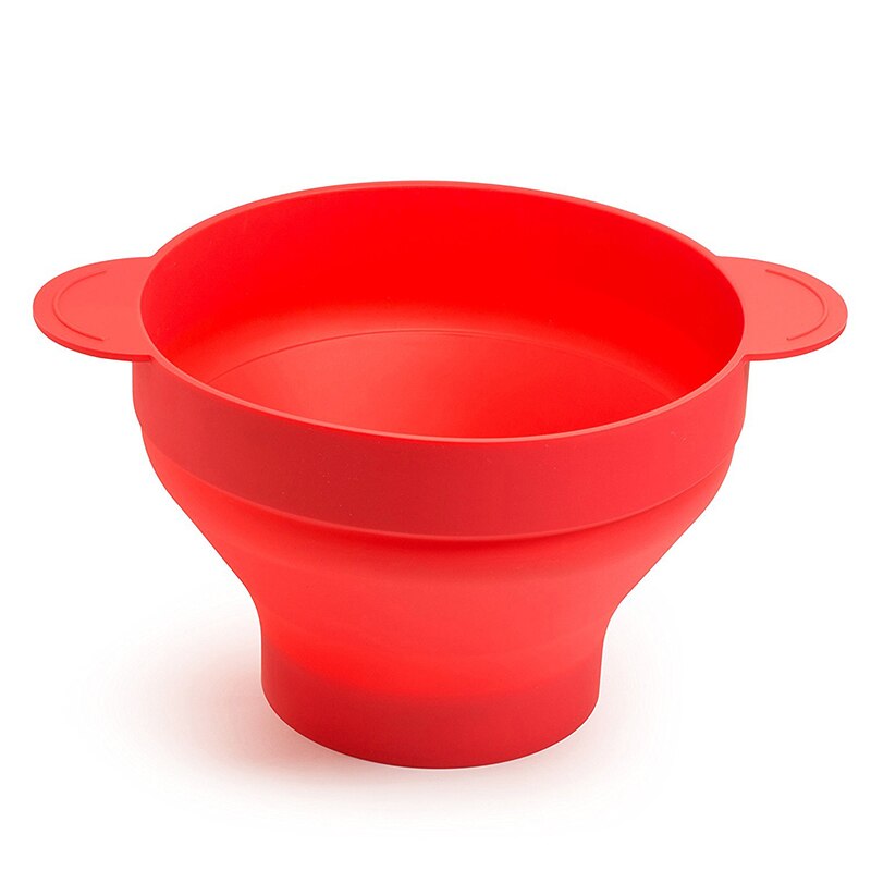 Cubo de palomitas de maíz único, Cubo de palomitas de silicona plegable para microondas, resistente a altas temperaturas, grande con tapa, cuenco: red