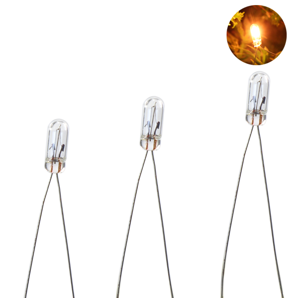 MP02W 100pcs 3mm 12V Clear Mini Bulbs Grain of Wheat Bulbs Warm White
