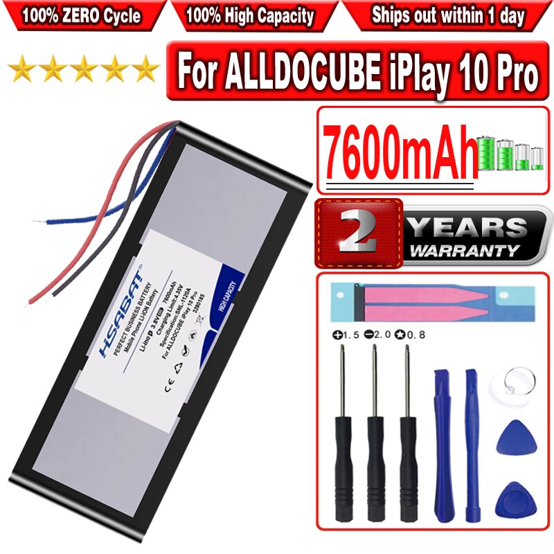 HSABAT-Batería de 7600mAh para ALLDOCUBE iPlay 10 Pro iPlay10 Pro, acumulador de 3 cables