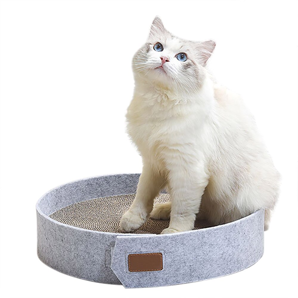 Cat Scratching Board Round Corrugated Cardboard Scratch Pad Scratcher for Kitten Pet Playing Toys: Default Title