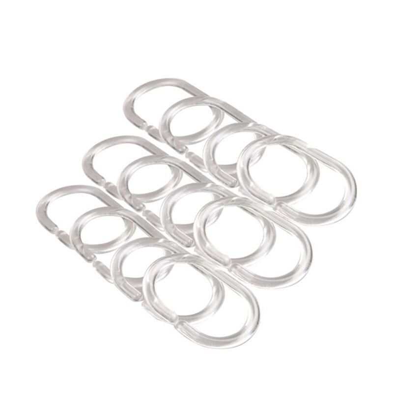 24Pcs Plastic Clear C Type Badkamer Douchegordijn Grandado
