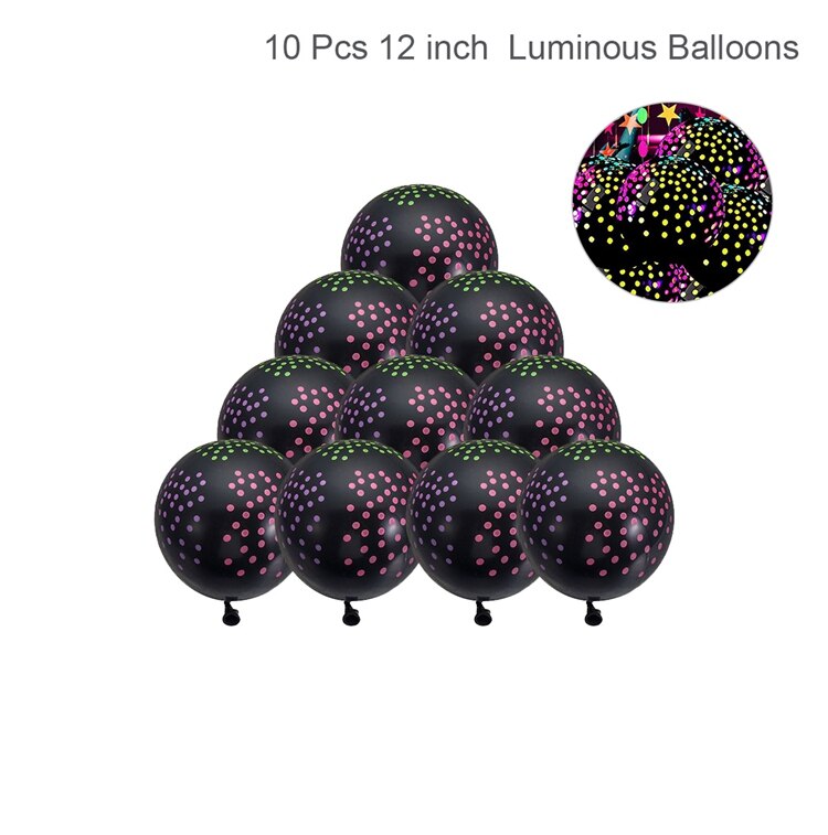 Selvlysende fluorescerende balloner tillykke med fødselsdagen fest dekoration til børn voksne latex ballon bryllup fødselsdag glød ballon indretning: 6