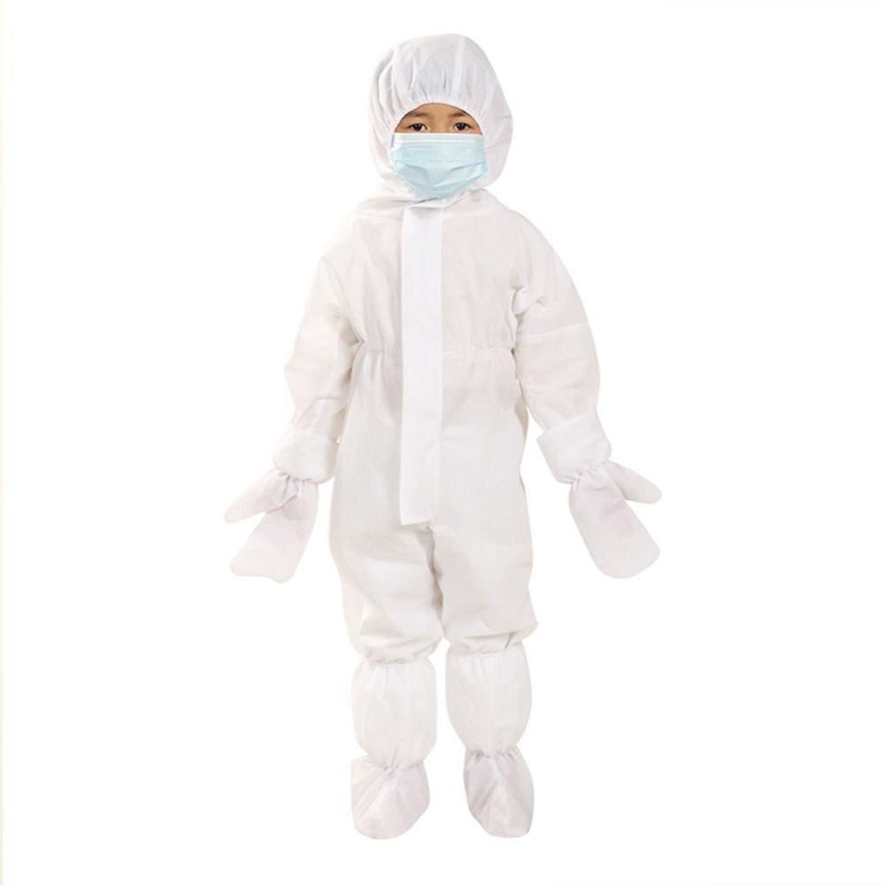 Kinder Overalls Schutz Isolation Anzug mit Kapuze Kinder Einweg Volle Körper Kleid Staubdicht Atmungsaktiv Leichte Kleidung