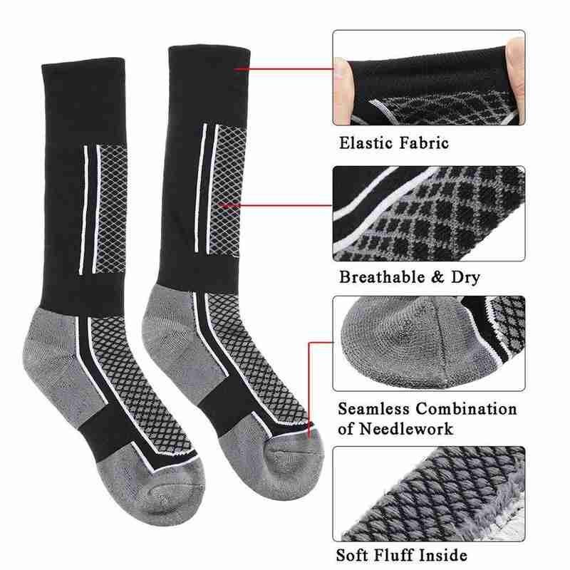 Chaussettes thermiques de sport pour femme et homme, 1 paire, pour Ski d'hiver, marche, randonnée