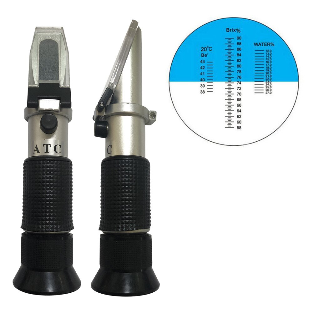 Tool Temperature Measuring Instrument Fruit Handheld For Beekeepers Honey Refractometer Brix 58-92% Solution Water Sugar Content