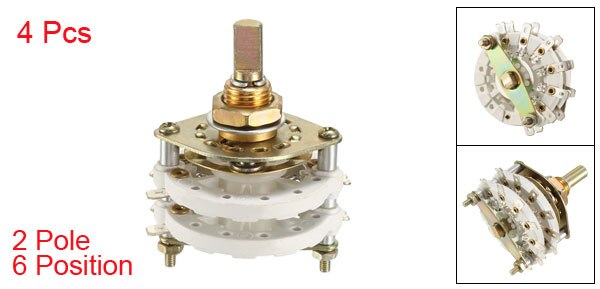 uxcell 1/4pcs Rotary Switch Selector 2 Pole 3/4/5/6/8/9/10/11 Position Selectable 1-2 Deck Band Channel Easily Turned: 2P6T 4PCS