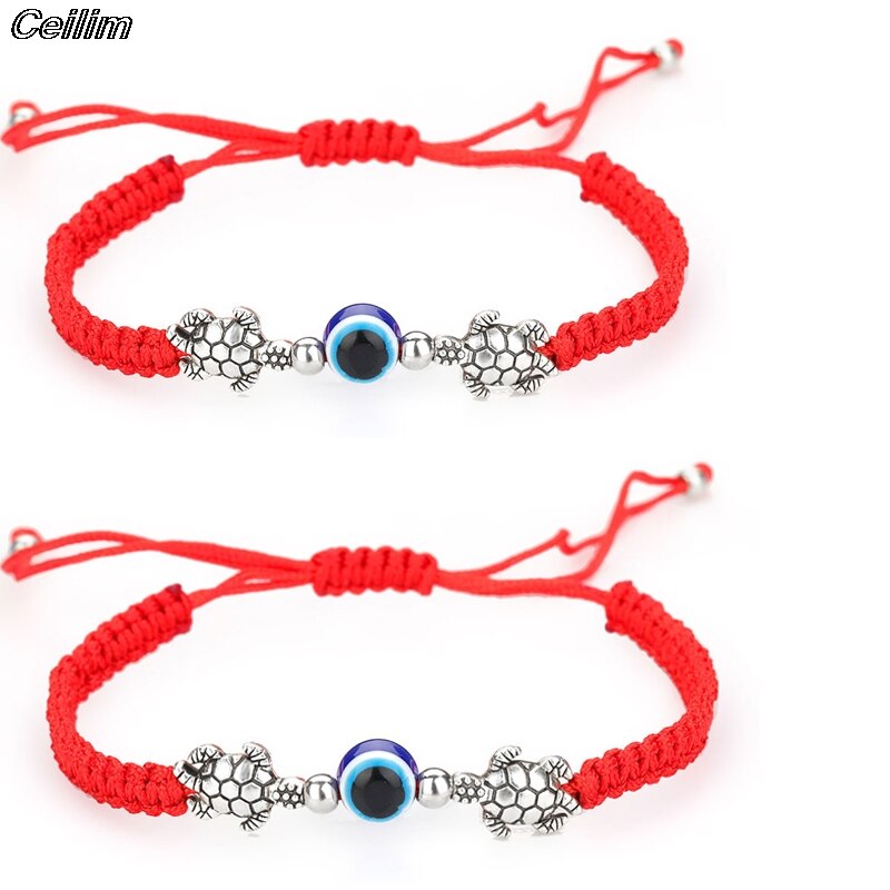 2Pcs 7 Knots Red String Couple Bracelet For Protection Eye Good Luck Amulet For Success And Prosperity Friendship Bracelet