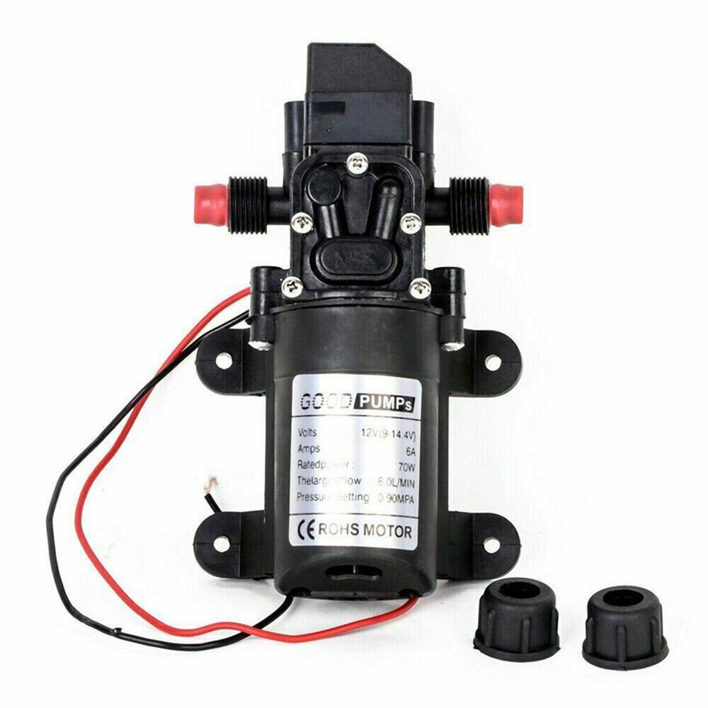 12V Water Pump 4.3Lpm Self-Priming Caravan Camping Boat Electric Car Wash Mini Pump Ribbed On Both Sides