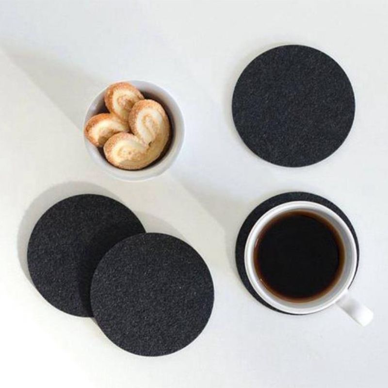 10Pcs Waterproof Felt Drink Coaster Set with Holder Modern Decorative Coasters with Holder Table Coasters