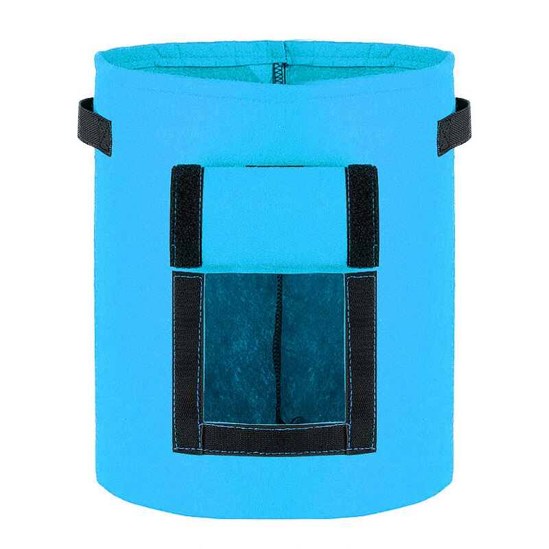 Home Greenhouse Grow Bag Thicken Garden Pot Planting DIY Potato Grow Planter Planting Container Vegetable Seeding Gardening Bag: Blue L