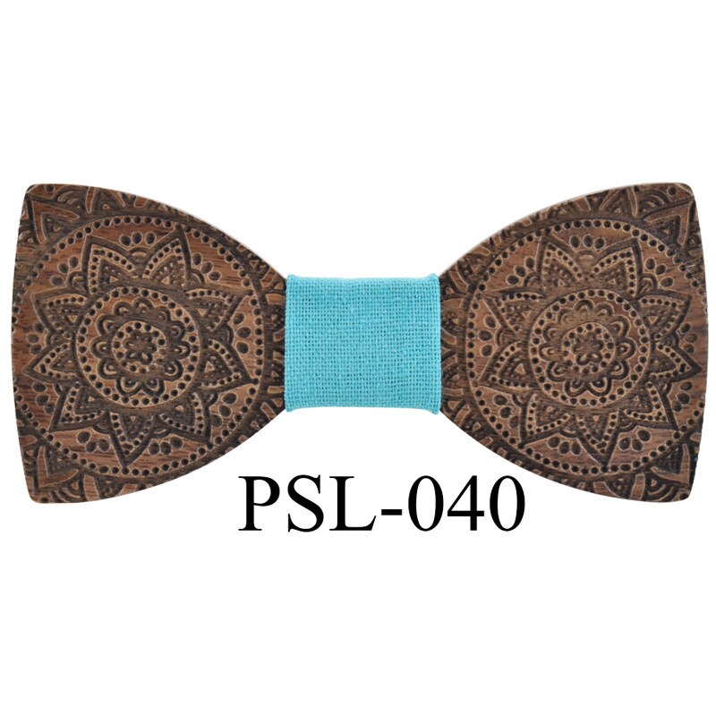 Sitonjwly Holz Bogen Krawatten für Frauen Handgemachte Dünne Krawatten Holz Bowtie für Männer Hemd Krawatte Hochzeit Schmetterling Gravatas: 040