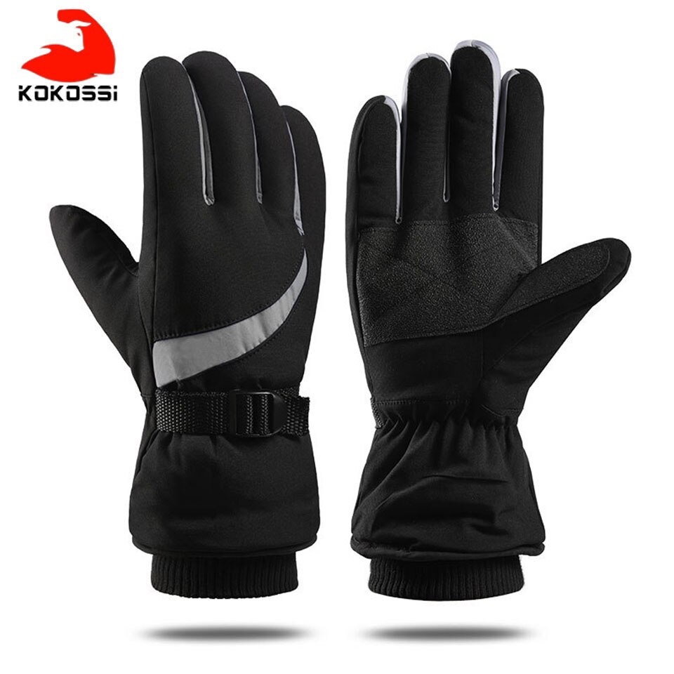 Kokossi Ski Handschoenen Mannen En Vrouwen Winter Warme Handschoenen Waterdichte Snowboard Handschoenen Motorrijden Ski Sneeuw Windstopper Handschoen: Type B--Gray